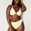 Slip bikini a vita alta con sgambatura alta e coste