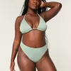Slip bikini a vita alta con sgambatura alta e coste