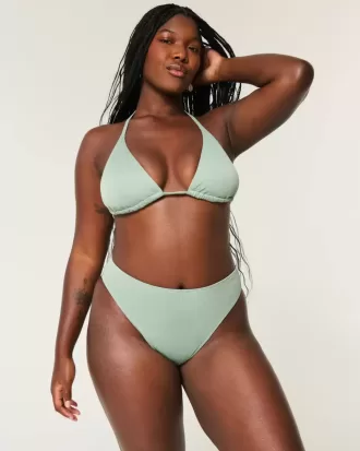 Slip bikini a vita alta con sgambatura alta e coste