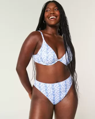 Slip bikini a vita alta con sgambatura alta e coste