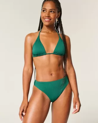 Slip bikini a vita alta con sgambatura alta e coste