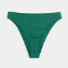 Slip bikini a vita alta con sgambatura alta e coste