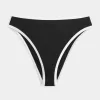 Slip bikini a vita alta con sgambatura alta e coste