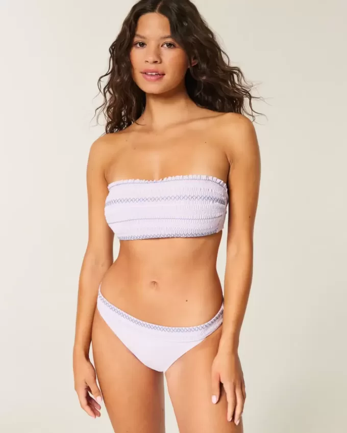 Slip bikini a vita alta con sgambatura arricciata