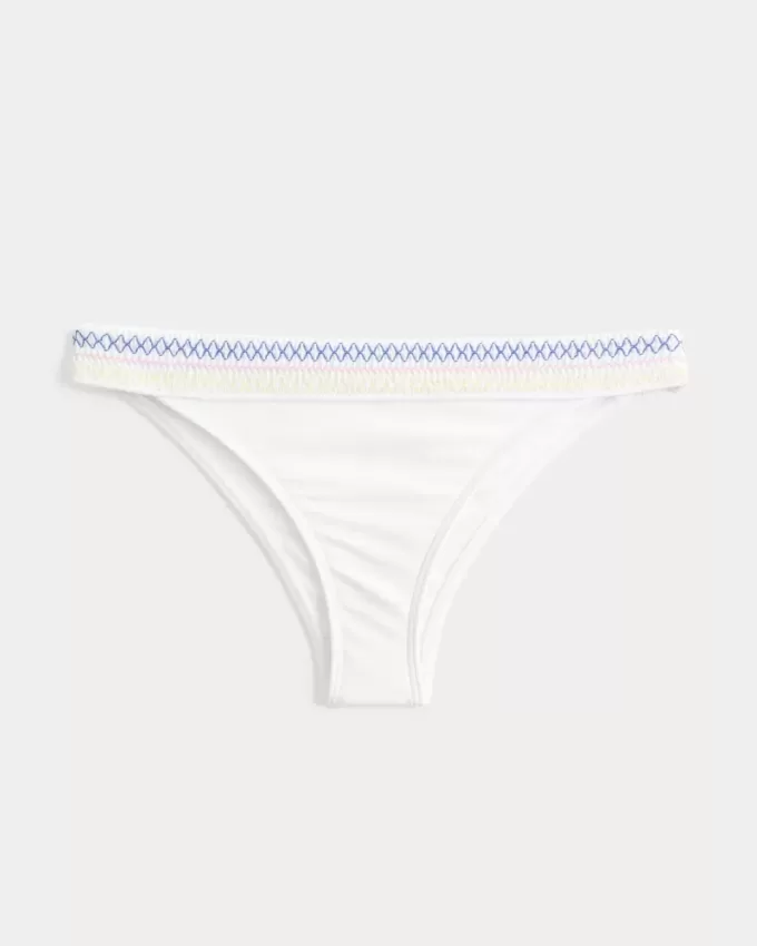 Slip bikini a vita alta con sgambatura arricciata