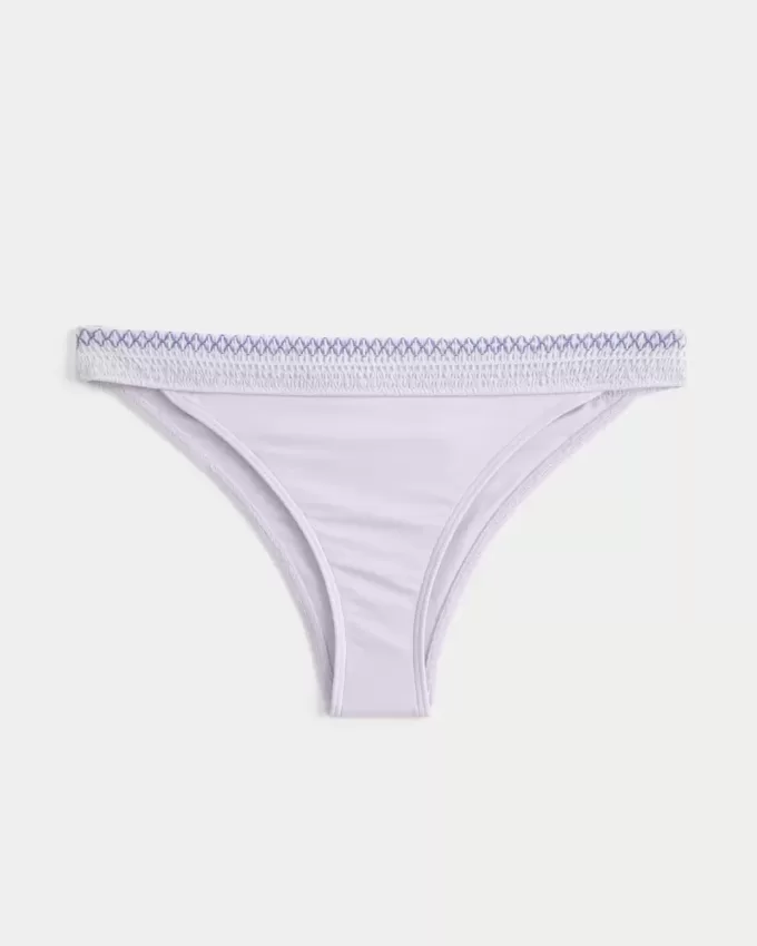 Slip bikini a vita alta con sgambatura arricciata