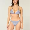 Slip bikini aderente con doppio cinturino e finiture in stile uncinetto Slip bikini aderente con doppio cinturino e finiture in stile uncinetto