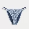 Slip bikini aderente con doppio cinturino e finiture in stile uncinetto Slip bikini aderente con doppio cinturino e finiture in stile uncinetto