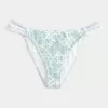 Slip bikini aderente con doppio cinturino e finiture in stile uncinetto Slip bikini aderente con doppio cinturino e finiture in stile uncinetto