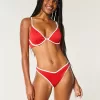 Slip bikini Cheekiest a vita alta con sgambatura a coste e vita a V