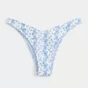 Slip bikini Cheekiest a vita alta con sgambatura a coste e vita a V