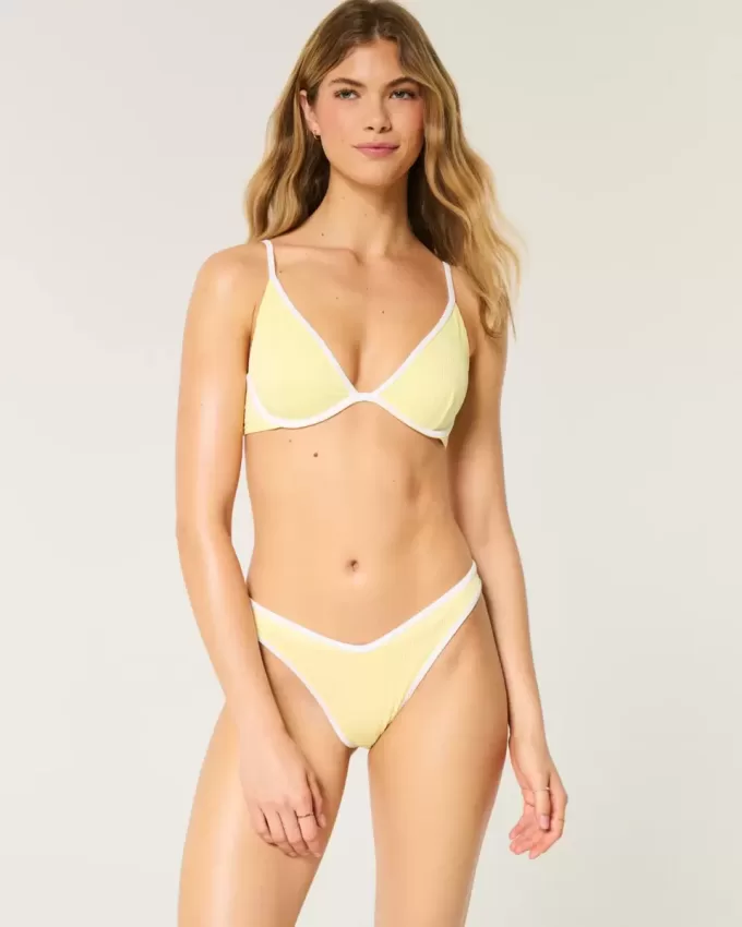 Slip bikini Cheekiest a vita alta con sgambatura a coste e vita a V Slip bikini Cheekiest a vita alta con sgambatura a coste e vita a V