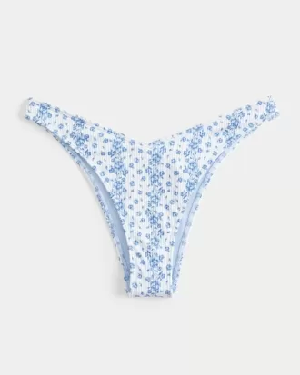Slip bikini Cheekiest a vita alta con sgambatura a coste e vita a V