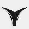 Slip bikini Cheekiest a vita alta con sgambatura a coste e vita a V