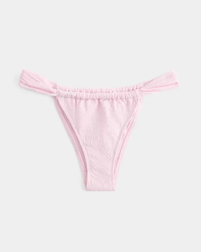 Slip bikini Cheekiest con spalline larghe in jacquard