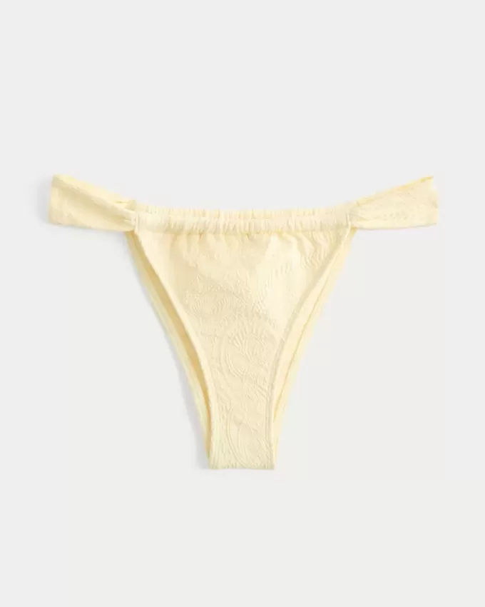 Slip bikini Cheekiest con spalline larghe in jacquard