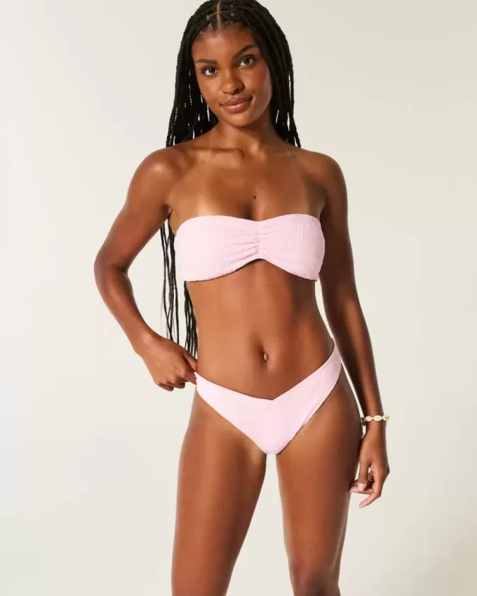 Slip bikini Cheeky in jacquard con vita a V e sgambatura alta Slip bikini Cheeky in jacquard con vita a V e sgambatura alta