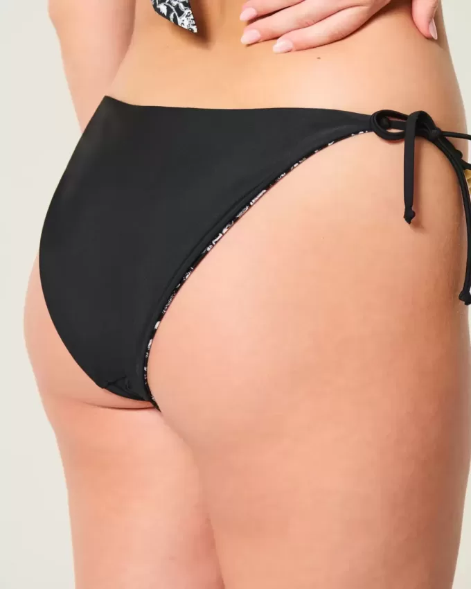 Slip bikini Cheeky reversibile con lacci laterali