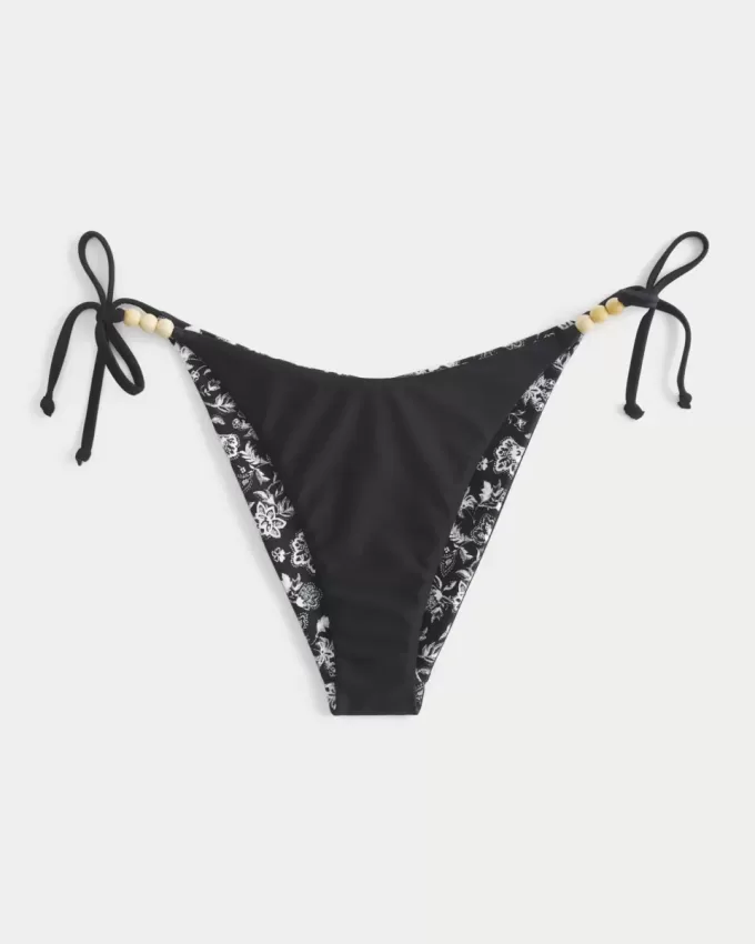 Slip bikini Cheeky reversibile con lacci laterali