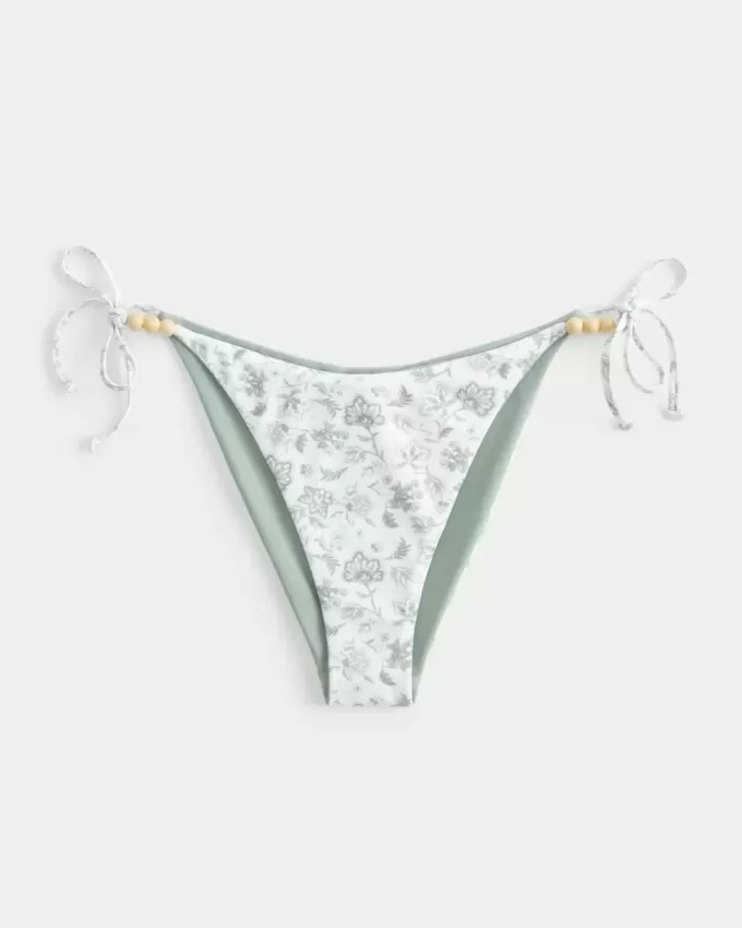 Slip bikini Cheeky reversibile con lacci laterali