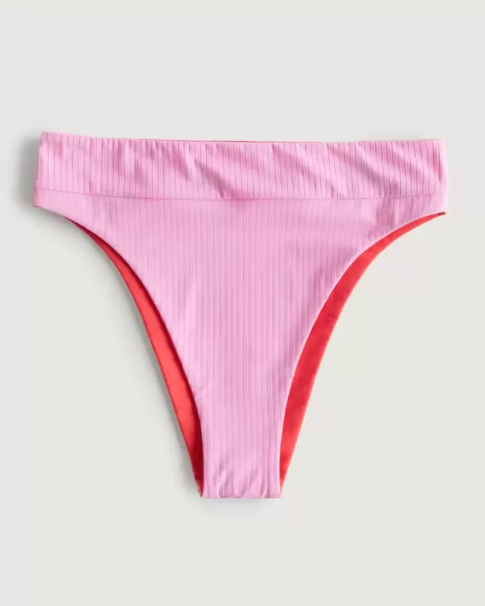 Slip bikini reversibile a vita alta e sgambata Gilly Hicks