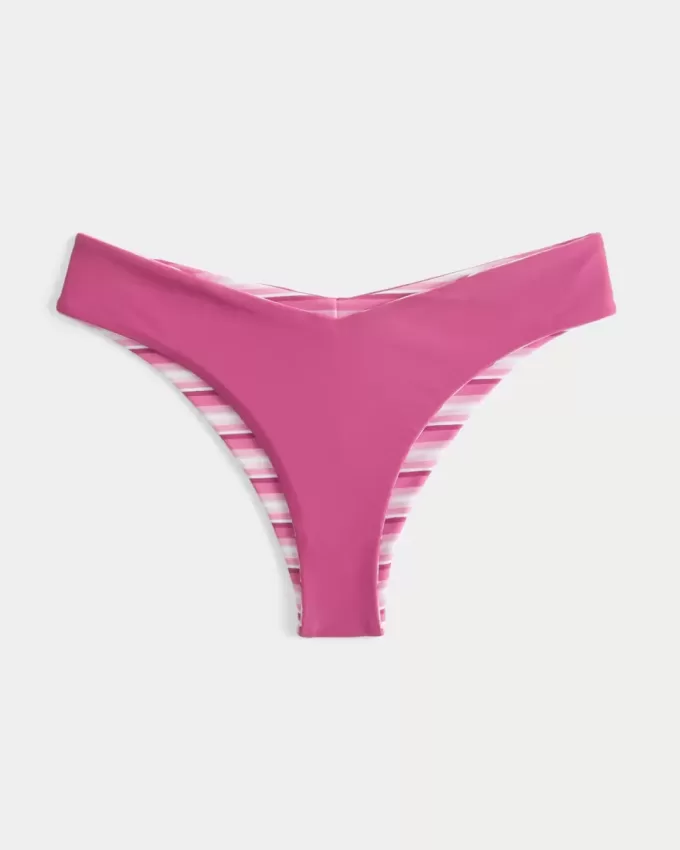 Slip bikini reversibile con vita a V