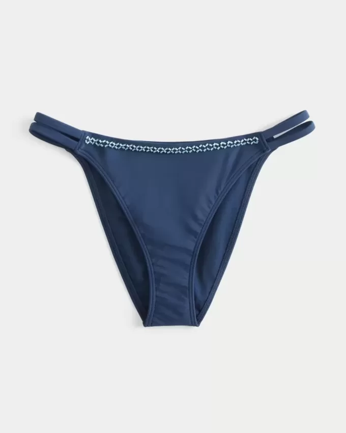 Slip bikini sfacciato con doppio cinturino e perline