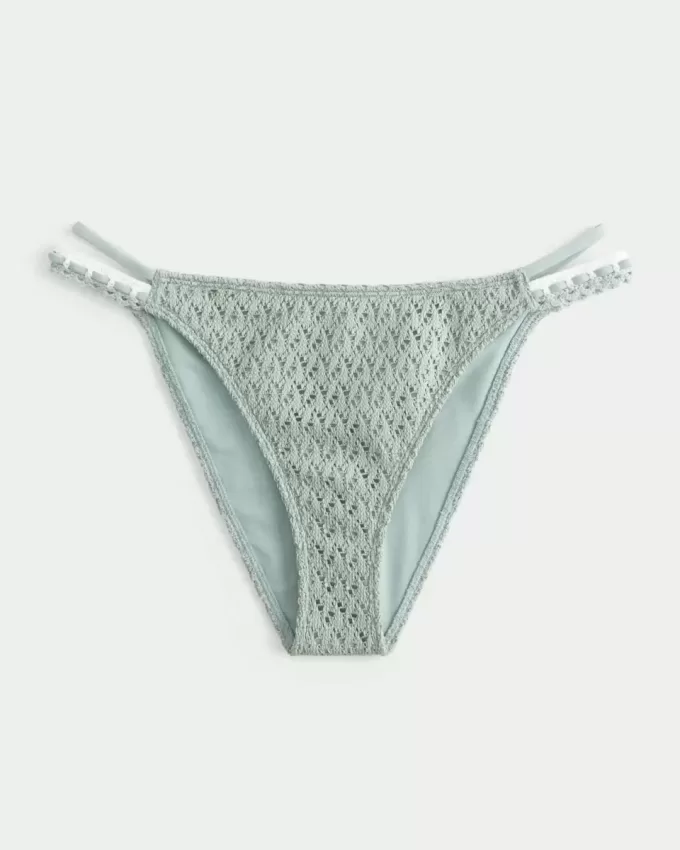 Slip bikini sfacciato in stile uncinetto