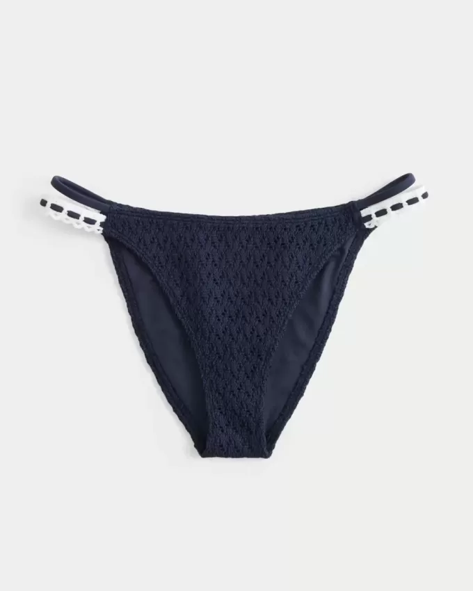 Slip bikini sfacciato in stile uncinetto