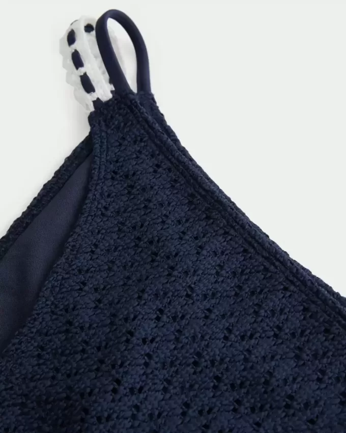 Slip bikini sfacciato in stile uncinetto