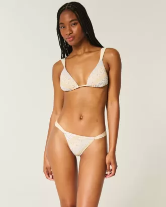 Slip bikini sgambato e sgambato con arricciatura