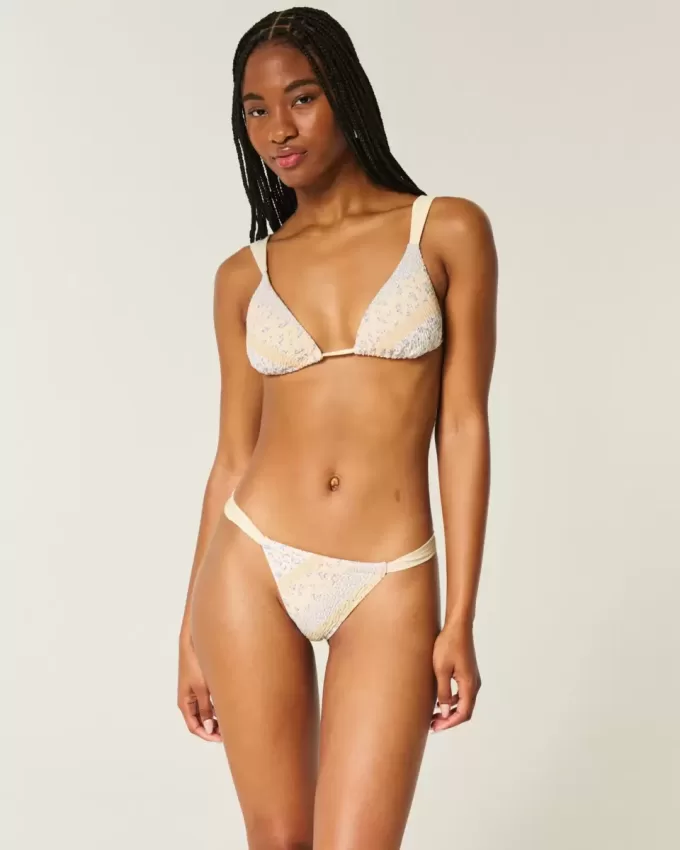 Slip bikini sgambato e sgambato con arricciatura