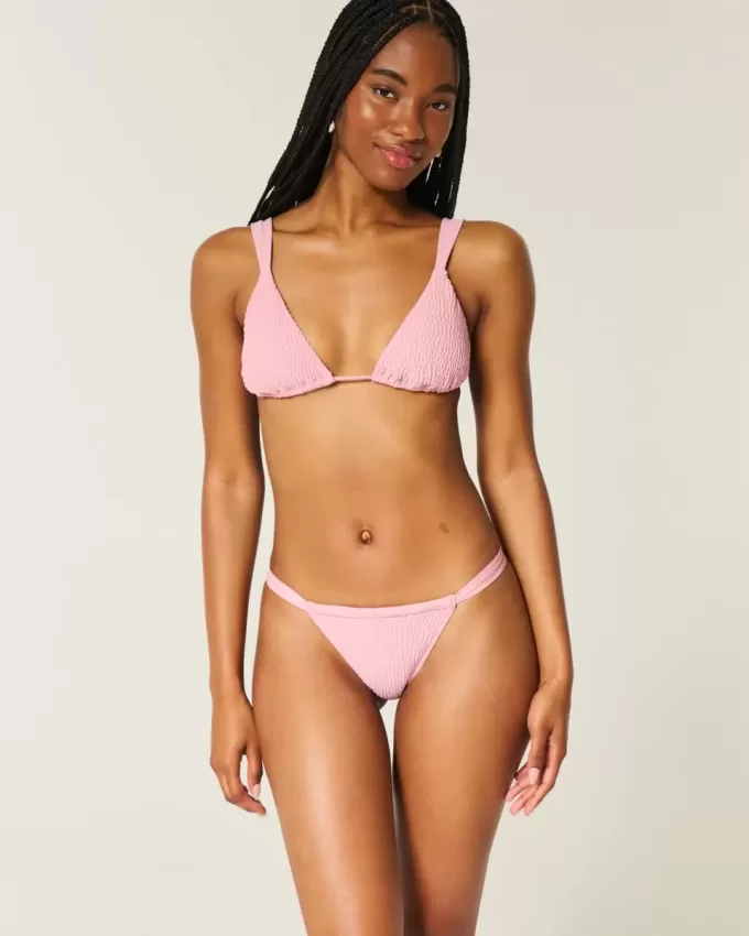 Slip bikini sgambato e sgambato con arricciatura