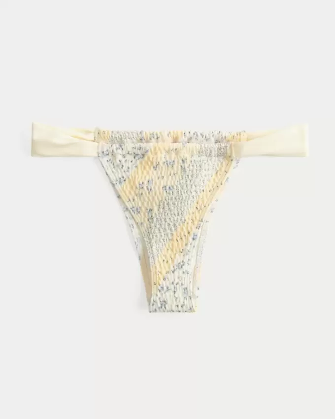 Slip bikini sgambato e sgambato con arricciatura