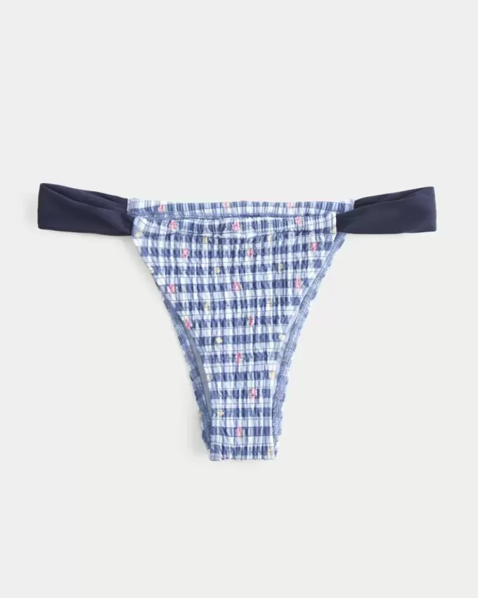 Slip bikini sgambato e sgambato con arricciatura
