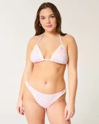 Slip bikini sgambato stile uncinetto misto