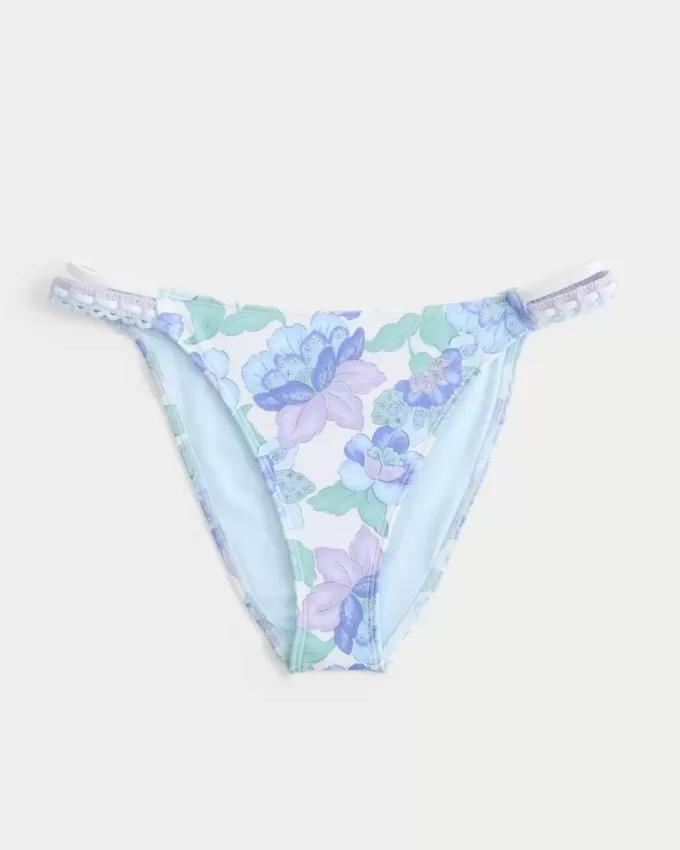 Slip bikini sgambato stile uncinetto misto