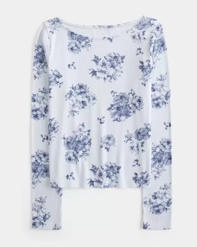 Top a maniche lunghe con scollo a V Top a maniche lunghe con scollo a V