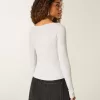 Top a maniche lunghe con scollo a V Top a maniche lunghe con scollo a V