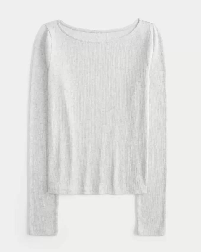 Top a maniche lunghe con scollo a V Top a maniche lunghe con scollo a V