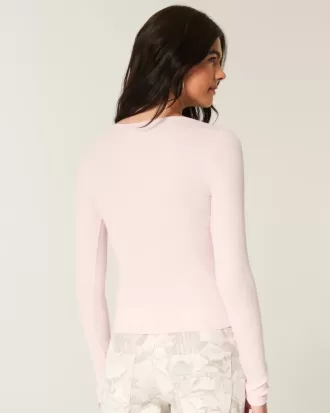 Top a maniche lunghe con scollo quadrato