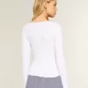 Top a maniche lunghe con scollo quadrato