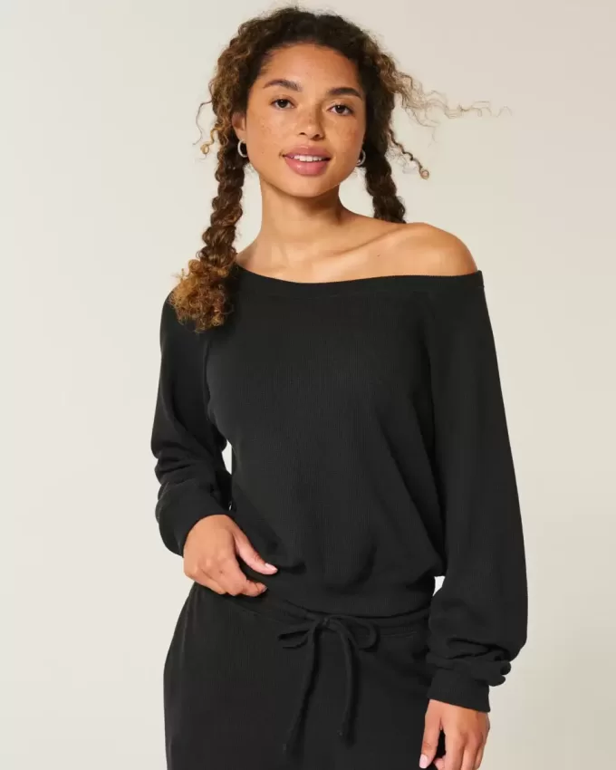 Top a spalle scoperte con motivo waffle di Gilly Hicks