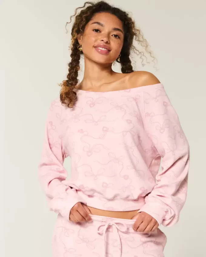 Top a spalle scoperte con motivo waffle di Gilly Hicks