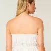 Top a tubino con inserti in pizzo senza spalline Easy Crop Top a tubino con inserti in pizzo senza spalline Easy Crop