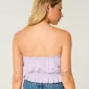 Top a tubino con inserti in pizzo senza spalline Easy Crop Top a tubino con inserti in pizzo senza spalline Easy Crop