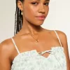 Top a tubino con inserti in pizzo senza spalline Easy Crop Top a tubino con inserti in pizzo senza spalline Easy Crop