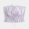 Top a tubino con inserti in pizzo senza spalline Easy Crop Top a tubino con inserti in pizzo senza spalline Easy Crop