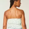 Top a tubino con inserti in pizzo senza spalline Easy Crop Top a tubino con inserti in pizzo senza spalline Easy Crop