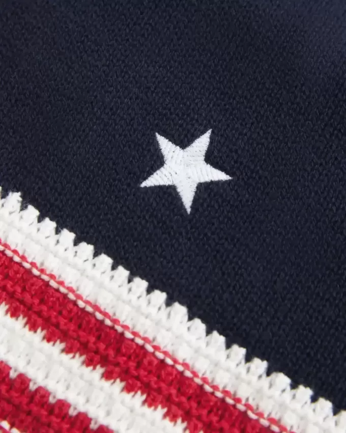 Top all’uncinetto con motivo bandiera americana